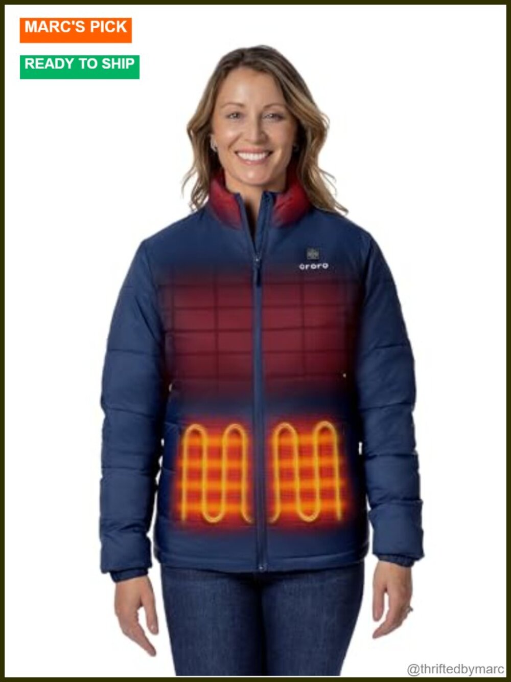 ORORO Heated Puffer Jacket Battery 4 Zones Women's Coat